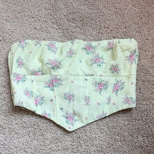 Princess Polly Floral Yellow Strapless Sweetheart Corset Top